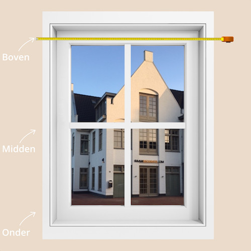 rolgordijn opmeten meetinstructies op de dag
