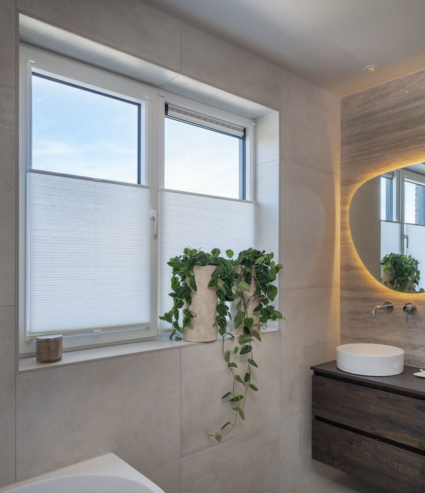 Plissegordijn badkamer