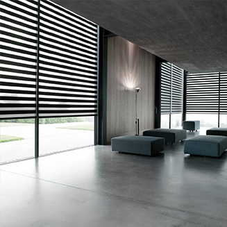 foto elektrische duo rolgordijnen